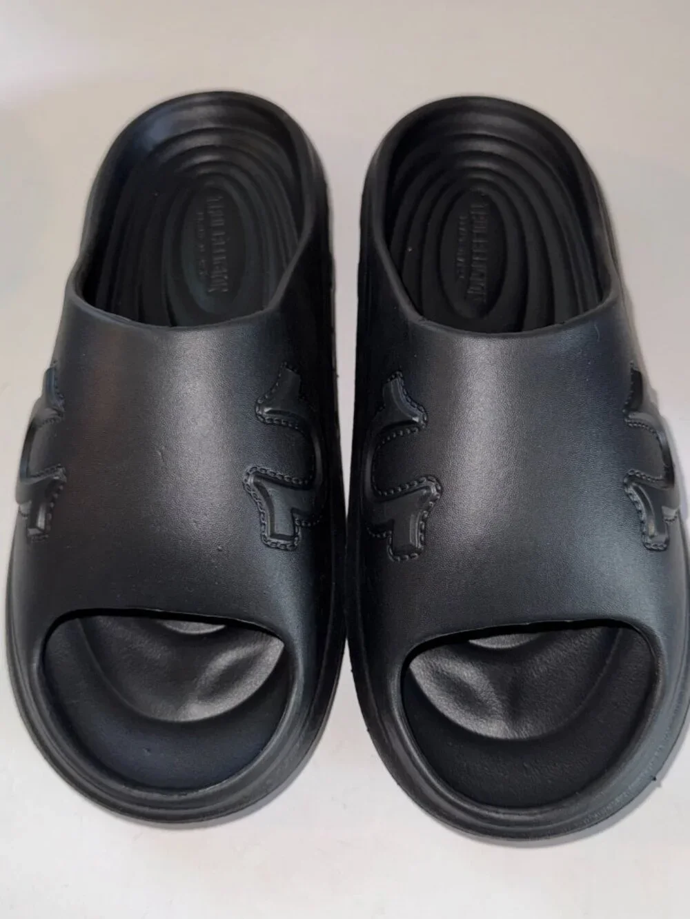 True Religion Mens Slides Horseshoe Logo Chunky Sandals